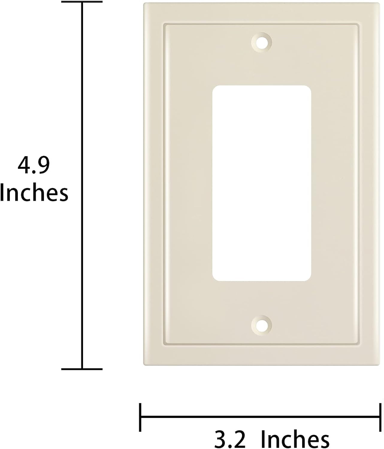 Modern Edge Decorative Wall Plate Switch Plate Outlet Cover, Durable Solid Zinc Alloy (Single Decorator 3PK, Light Almond)