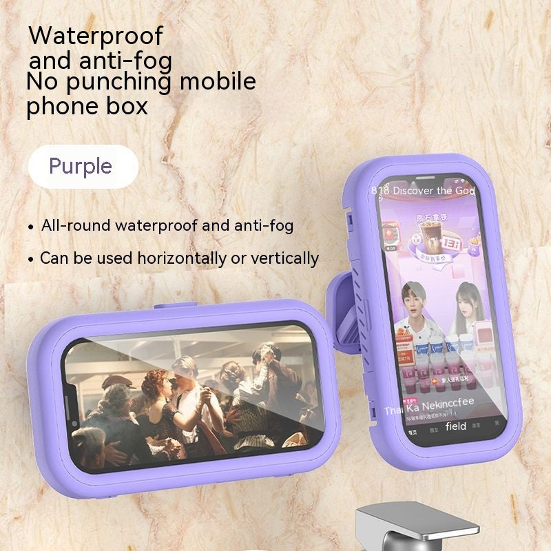 Bathroom Rotatable Waterproof Mobile Phone Box Punch-free
