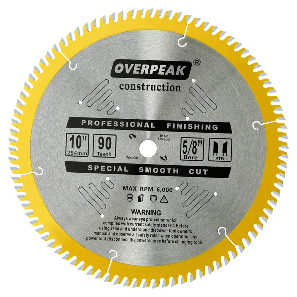 10-Inch Table Saw Blade ATB Ultra Fine Finishing 90 Teeth Wood Cutting Circular Saw Blades