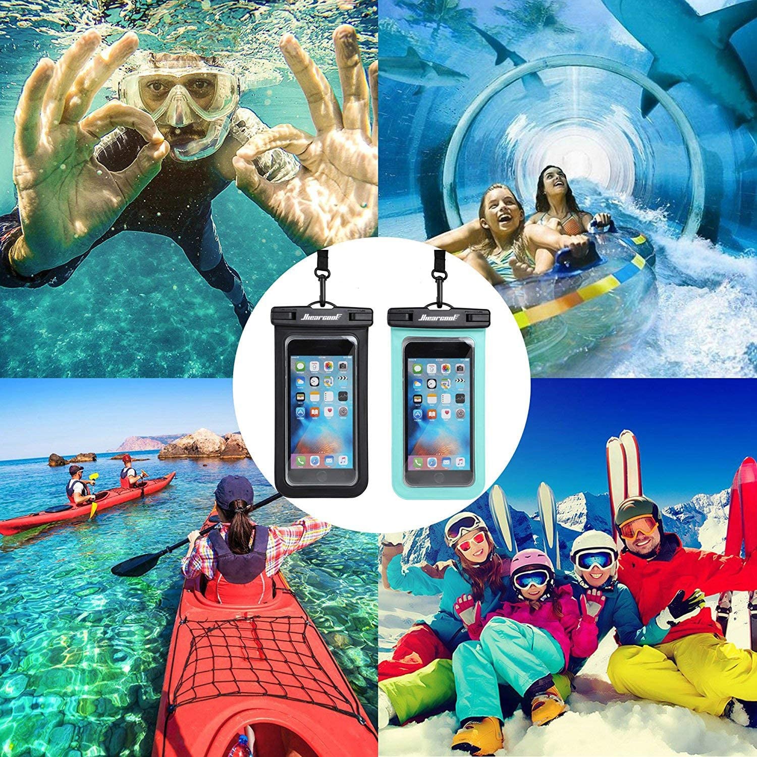 Waterproof Phone Pouch, Waterproof Phone Case for Iphone 15 14 13 12 Pro Max XS Samsung, IPX8 Cellphone Dry Bag Beach Essentials 2Pack-8.3"