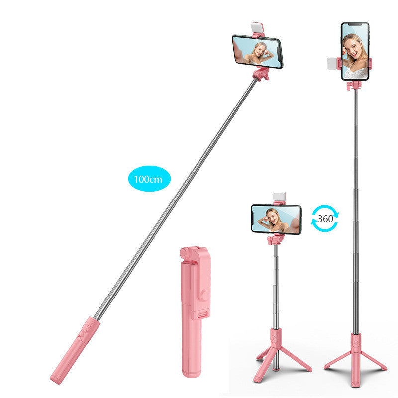 Compatible with Apple, Bluetooth Fill Light Selfie Stick Outdoor Live Broadcast Integrated Tripod Phone Holder