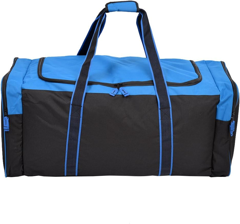 Heavy Duty Multi Pocket Large Sports Gym Equipment 3-Pocket Travel Duffel Bag (36 Inch, Blue)