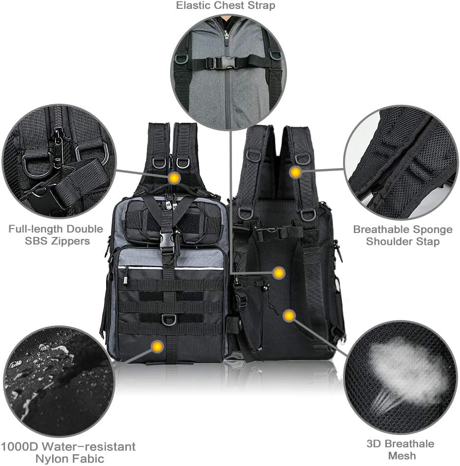 Fishing Backpack with Rod Holder Fishing Tackle Bag Fishing Gear Bag