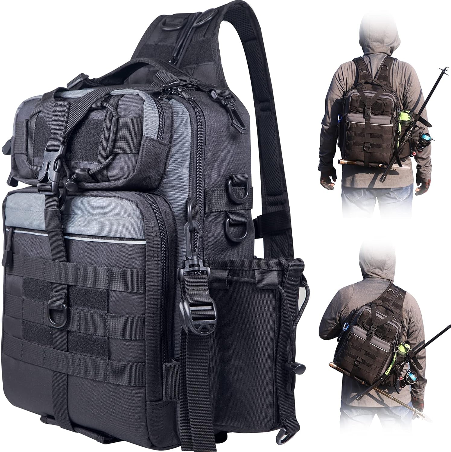 Fishing Backpack with Rod Holder Fishing Tackle Bag Fishing Gear Bag